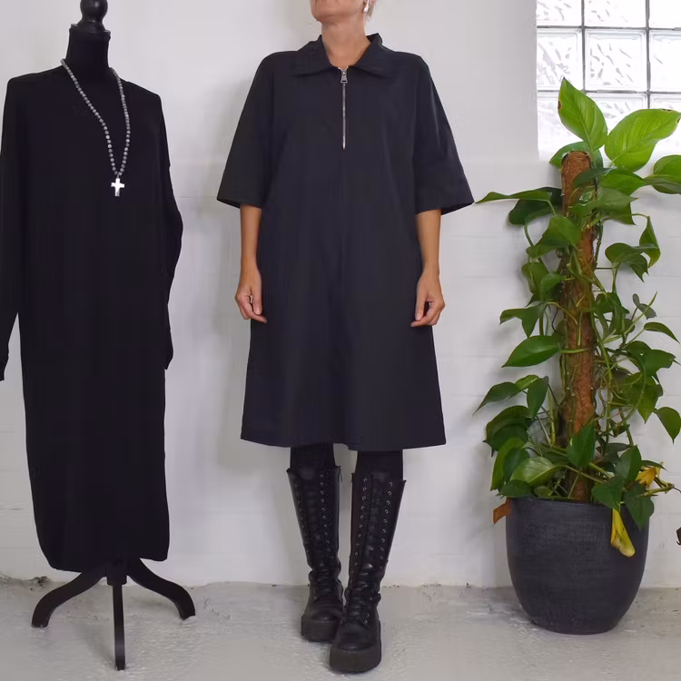 Kort Skjortklänning Zoe SVART - Camicia