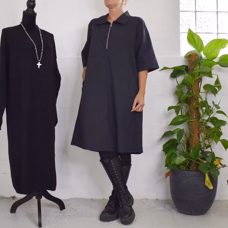 Kort Skjortklänning Zoe SVART - Camicia