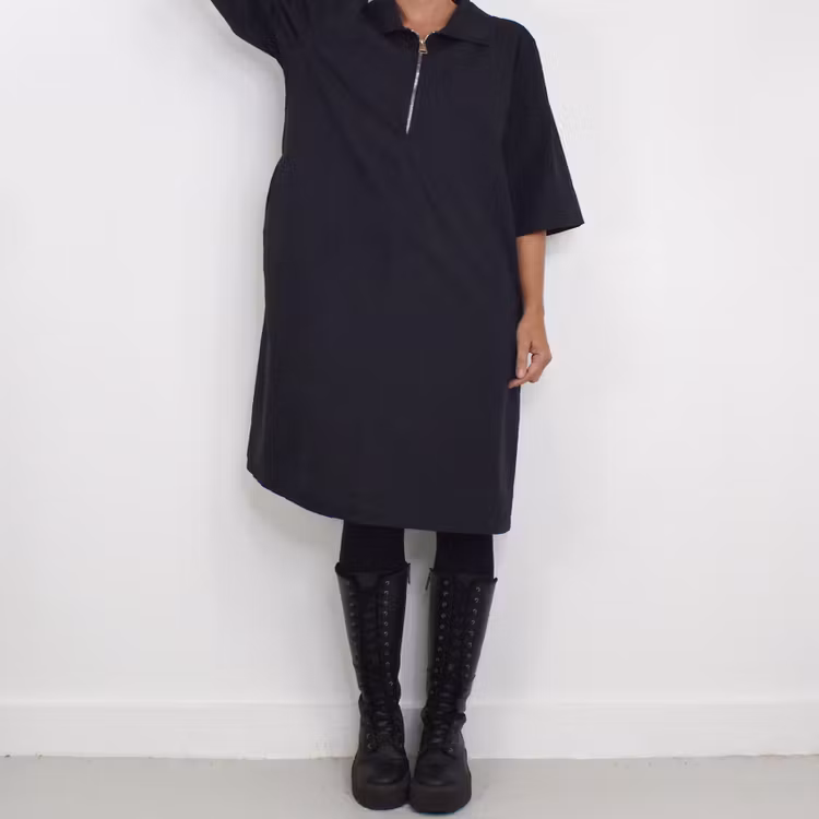 Kort Skjortklänning Zoe SVART - Camicia