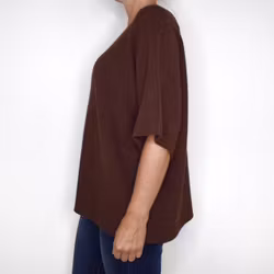 Finstickad Ponchotröja Sia BROWN - Marta du Chateau
