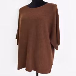 Finstickad Ponchotröja Sia BROWN - Marta du Chateau