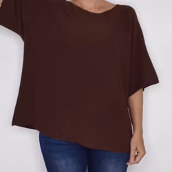 Finstickad Ponchotröja Sia BROWN - Marta du Chateau