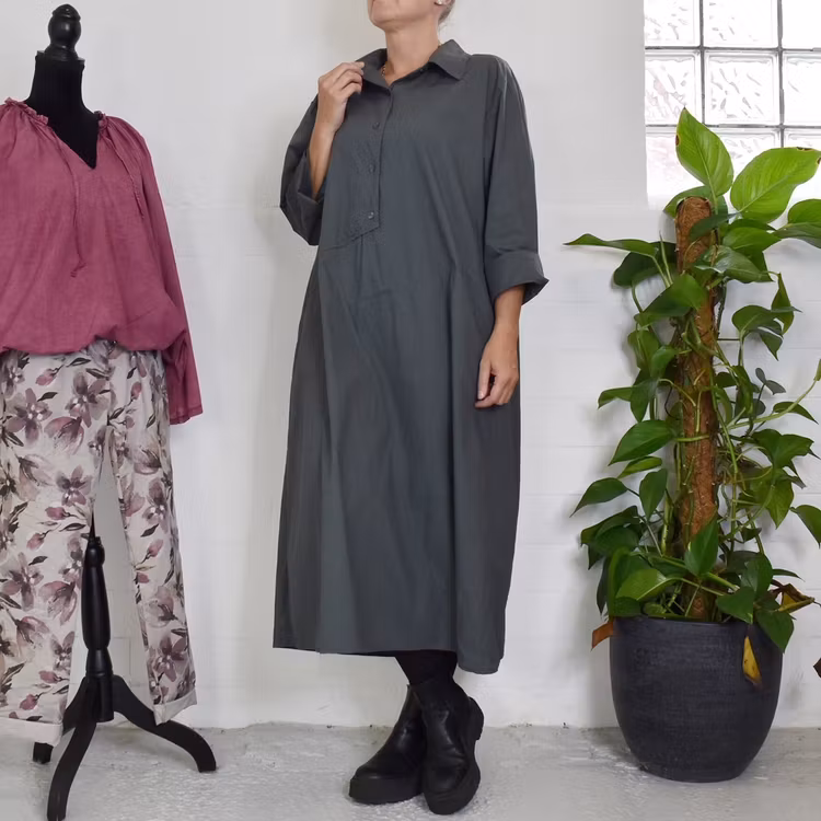 Skjortklänning Sanela GRÅ - Camicia