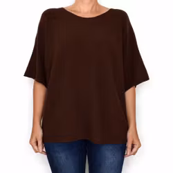 Finstickad Ponchotröja Sia BROWN - Marta du Chateau
