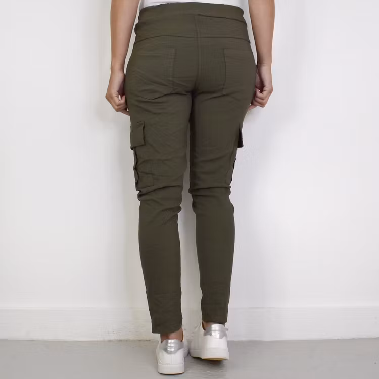 Stretchig Cargobyxa Siri MÖRK KAKI