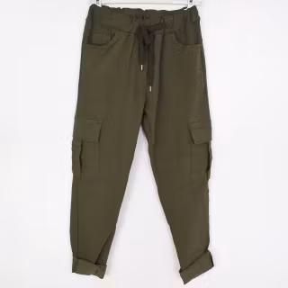 Stretchig Cargobyxa Siri MÖRK KAKI
