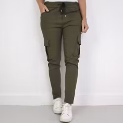 Stretchig Cargobyxa Siri MÖRK KAKI