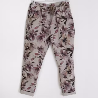 Byxa Signe Blommig BEIGE - Mix By Heart