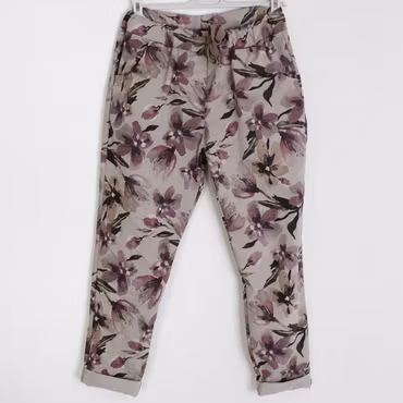 Byxa Signe Blommig BEIGE - Mix By Heart