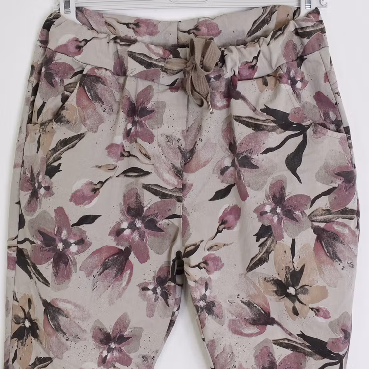 Byxa Signe Blommig BEIGE - Mix By Heart