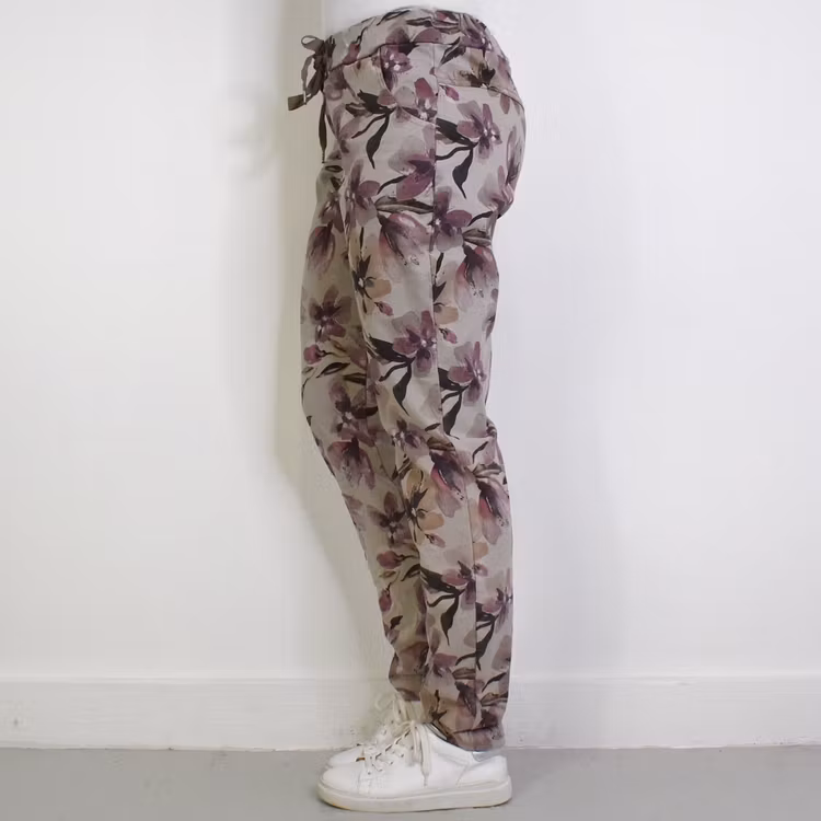 Byxa Signe Blommig BEIGE - Mix By Heart