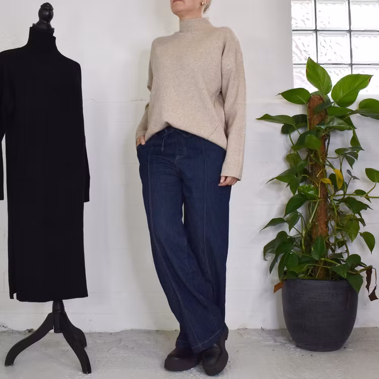 Vida Jeans Knytband MÖRKBLÅ - 3D Denim