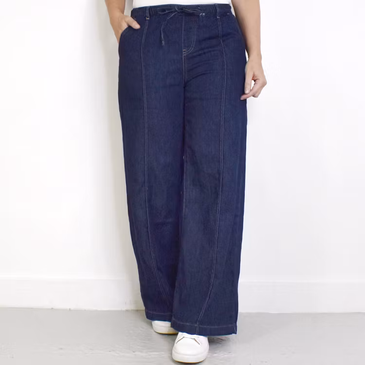 Vida Jeans Knytband MÖRKBLÅ - 3D Denim