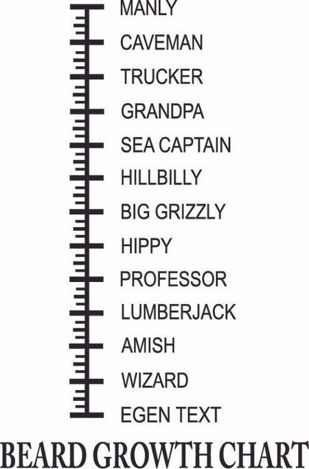 705. Beard Growth Chart "Egen Text"