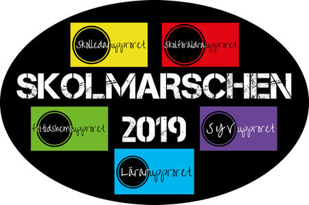 Oval knapp "SKOLMARSCHEN 2019"