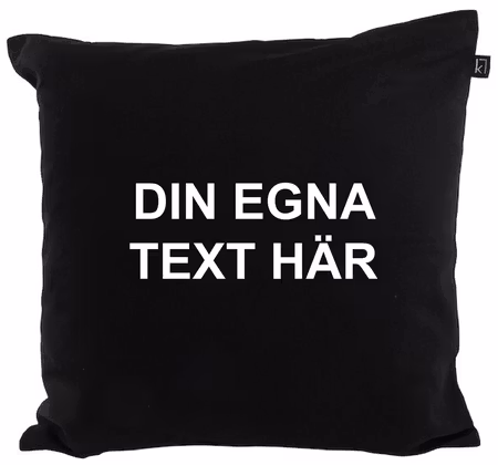 Kuddfodral med "Egen text"