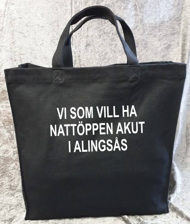 Svart Tygkasse Kraftig "Nattöppen Akut Alingsås"