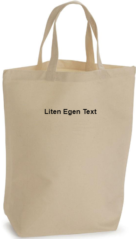 Bomullsbag med litet tryck "EGEN TEXT"