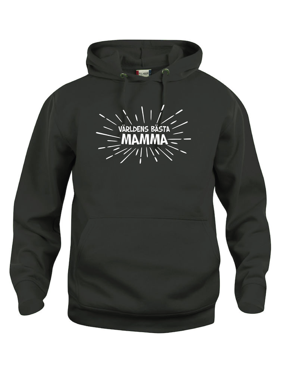 Hoodtröja Basic "VÄRLDENS BÄSTA MAMMA STRÅLAR"