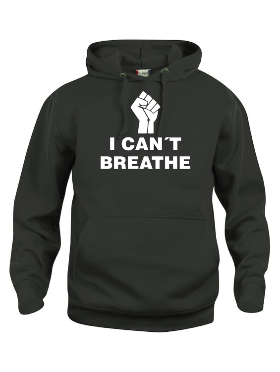 Hoodtröja Basic "I CAN´T BREATHE"