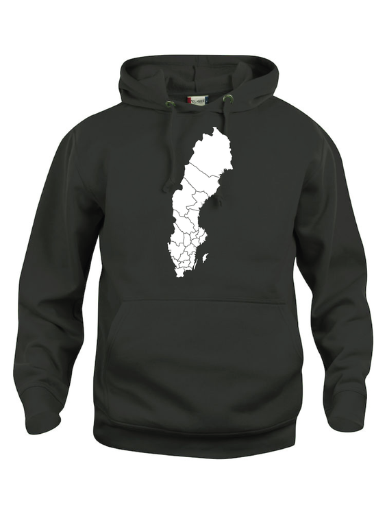 Hoodtröja Basic "SVERIGE KARTA"