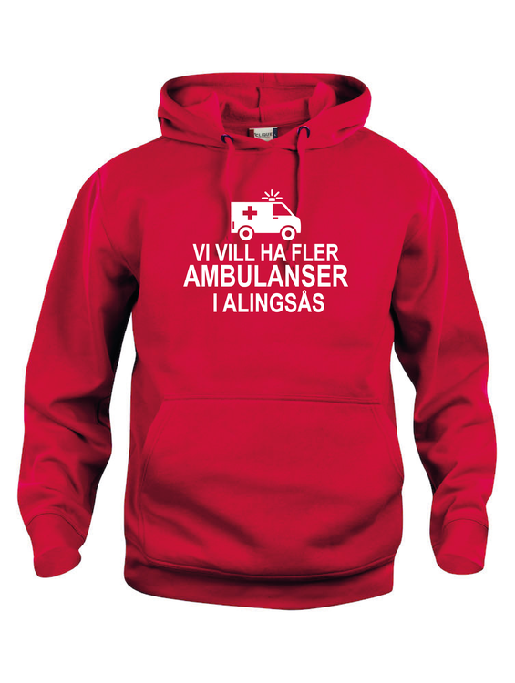 Hoodtröja "Fler AMBULANSER i Alingsås"