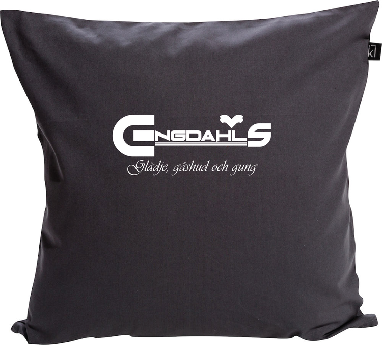 Grått Kuddfodral "Glädje, gåshud och gung"