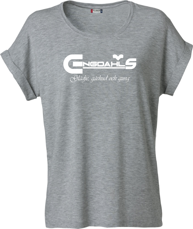 Grå Dam T-shirt Katy "Glädje, gåshud och gung"