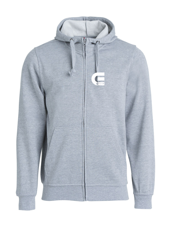 Grå Hoodjacka "E-Logo" Fram
