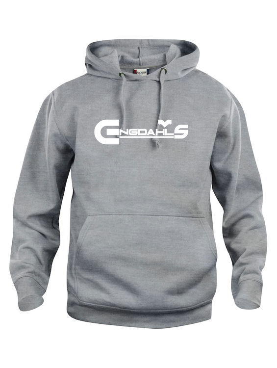 Grå Hoodtröja Basic "Engdahls Logo"