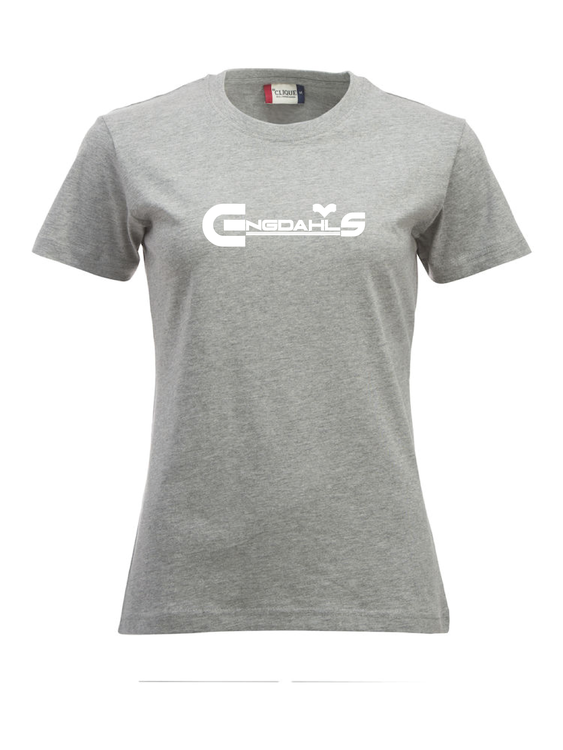 Grå Dam T-shirt "Engdahls Logo"