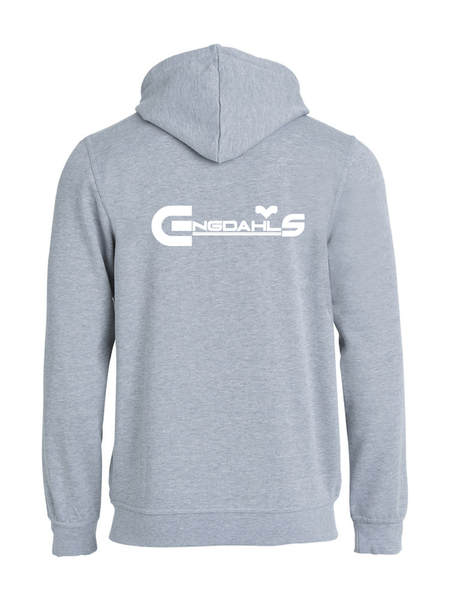 Grå Hoodjacka "Engdahls Logo" Fram & Rygg