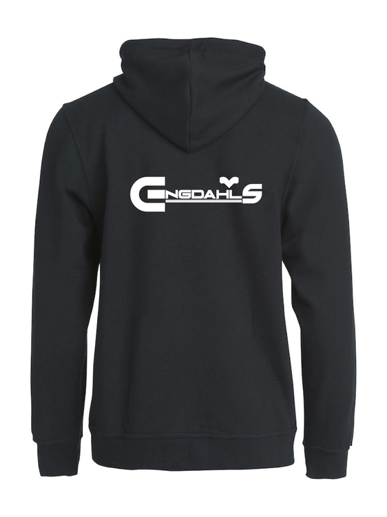 Svart Hoodjacka "Engdahls Logo" Rygg