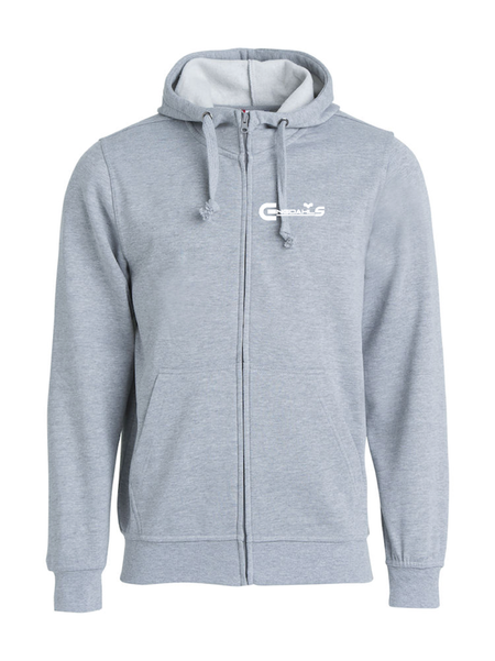 Grå Hoodjacka "Engdahls Logo" Fram