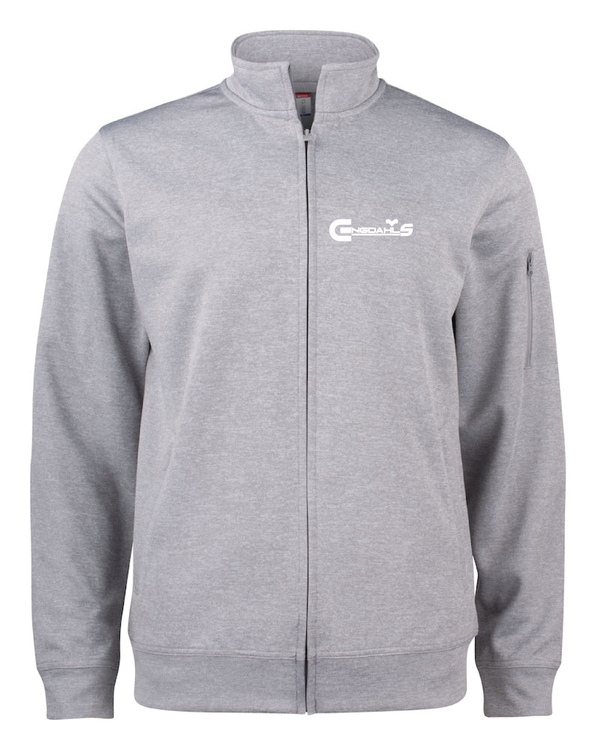 Grå Cardigan Active "Engdahls Logo" Fram & Rygg