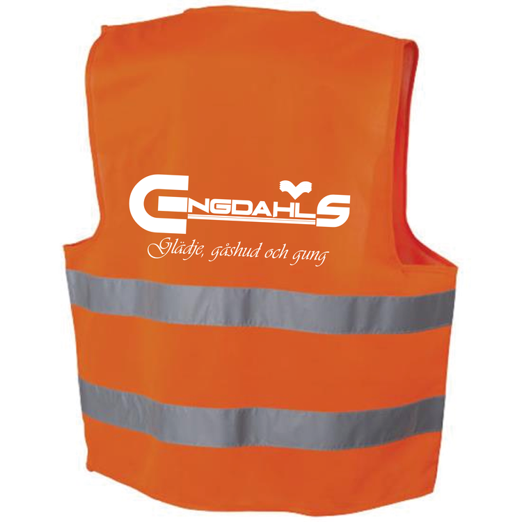 Orange Reflexväst "Glädje, gåshud och gung"
