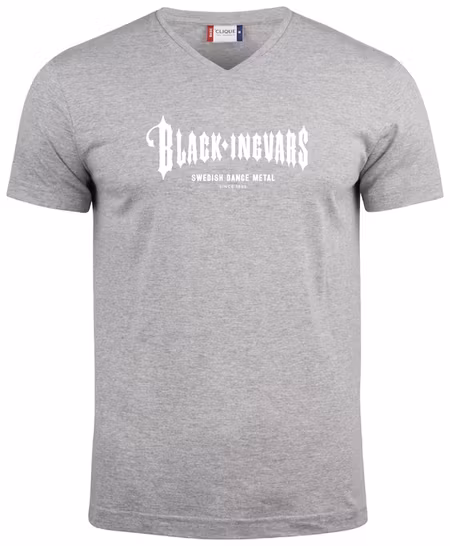 Grå V-hals T-SHIRT "BLACK-INGVARS" vit