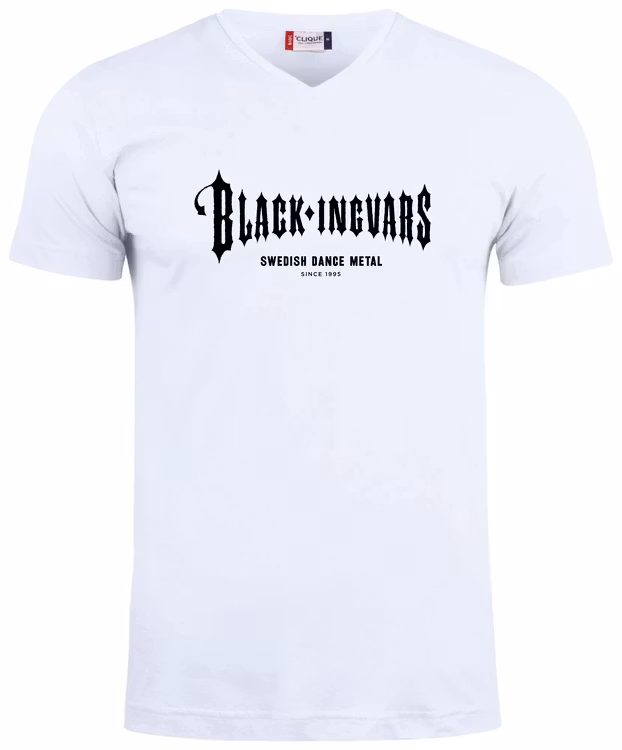 Vit V-hals T-SHIRT "BLACK-INGVARS"