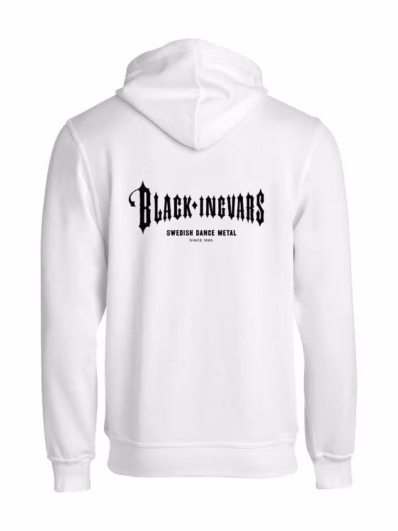 Vit HOODJACKA rygg "BLACK-INGVARS"