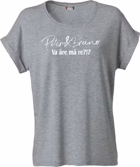 Grå Dam T-SHIRT Katy "P & B Va äre mä re?!?"