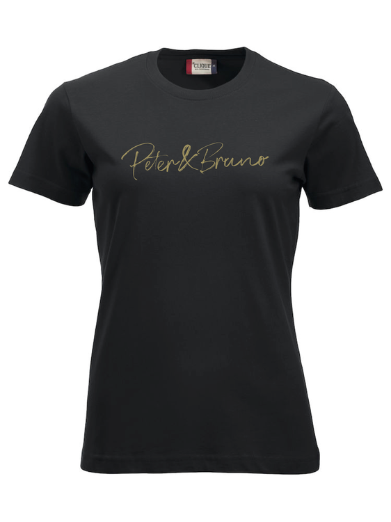 Svart Dam T-SHIRT "Peter & Bruno"