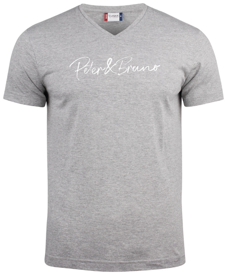 Grå V-hals T-shirt "Peter & Bruno"
