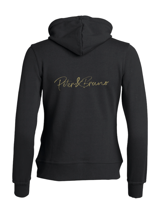 Svart Dam HOODJACKA rygg "Peter & Bruno"
