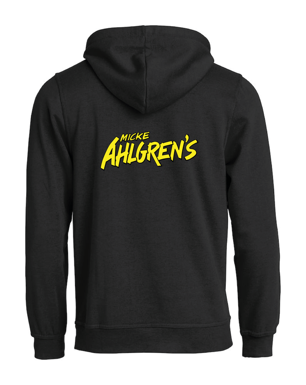Svart HOODJACKA "Micke Ahlgrens" rygg
