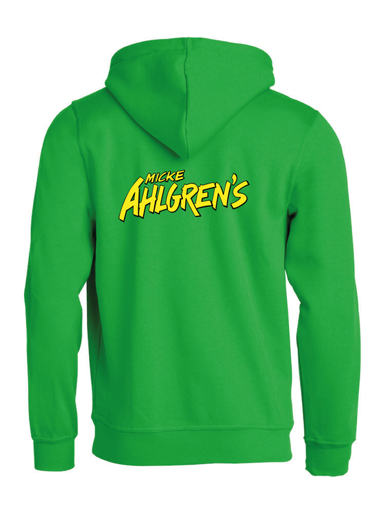 Grön HOODTRÖJA "Micke Ahlgrens" rygg
