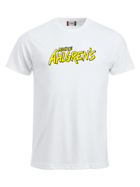 Vit T-shirt "Micke Ahlgrens"