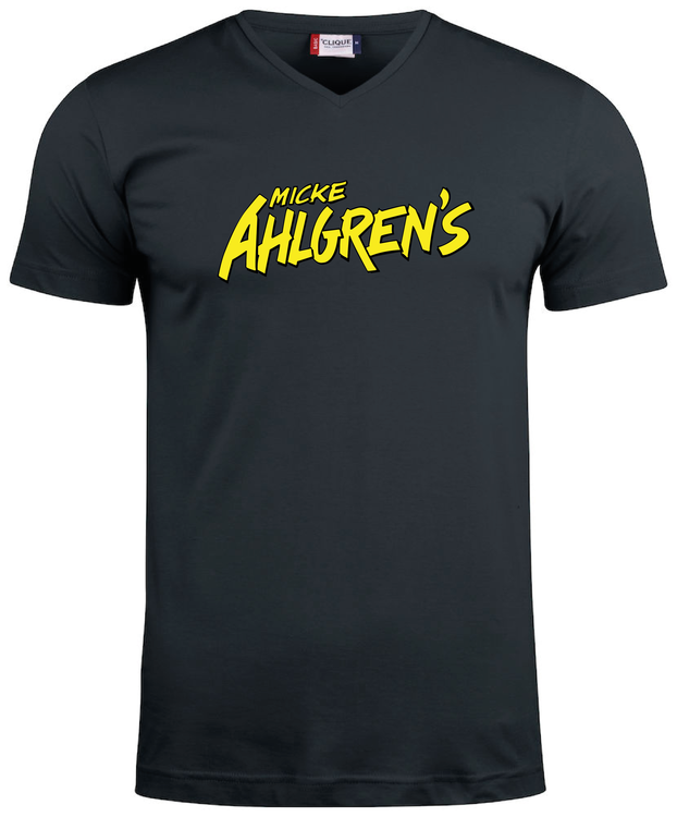 Svart V-hals T-shirt "Micke Ahlgrens"