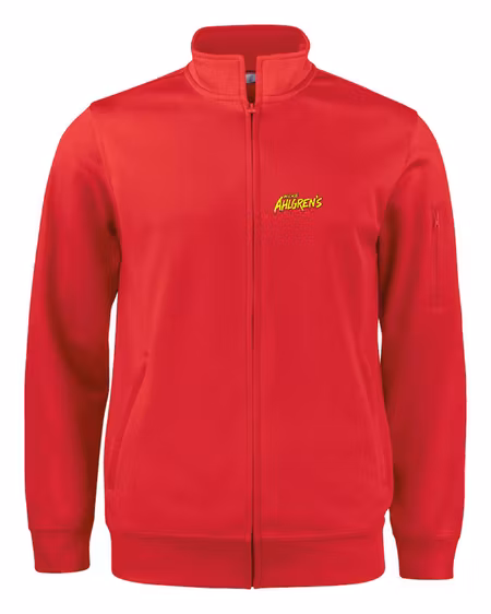 Röd Cardigan Active "Micke Ahlgrens" fram & rygg