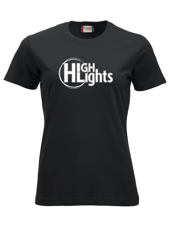 Svart Dam T-shirt ""HIGHLIGHTS""