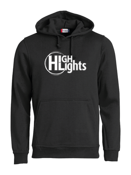 Svart HOODTRÖJA "HIGHLIGHTS" fram